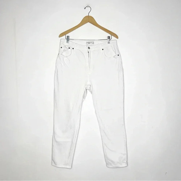 Abercrombie & Fitch The Skinny Leg High Rise Curve Love White Jeans Size 32 / 14 - Picture 1 of 8